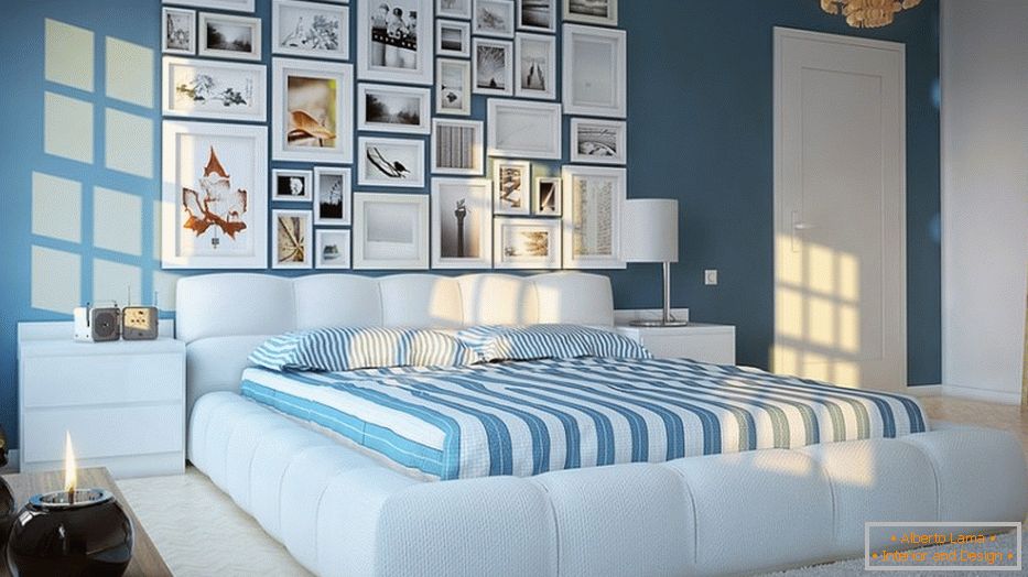 Primer notranje opreme majhne spalnice na fotografiji
