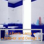 Kopalnica v modri in beli barvi