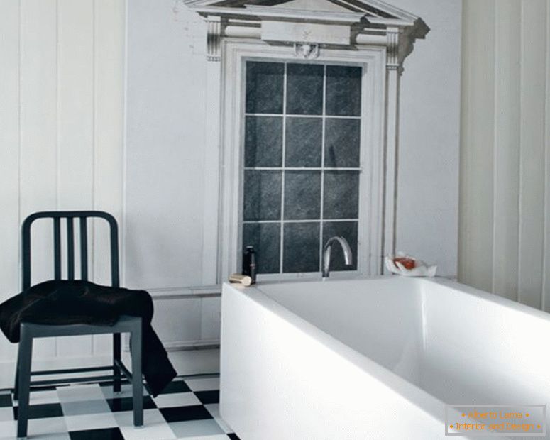 black-and-white-traditional-interior-kopelroom-design-white-corian-square-kopeltub-black-and-white-floor-tile-vintage-plastic-stool-white-wood-frame-window-black-and-white-kopelroom-ideas-interior-kopel