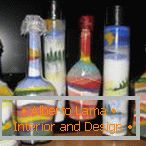 Vzorci barvne soli v steklenicah
