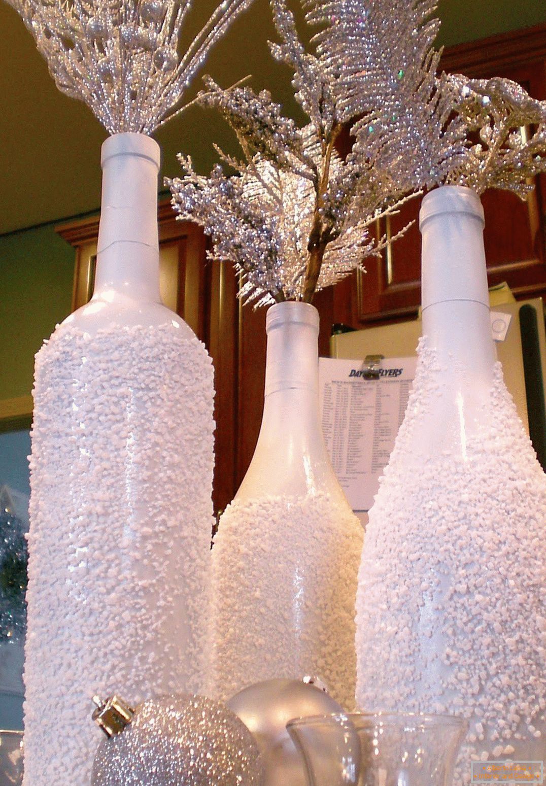 Božična dekoracija steklenic
