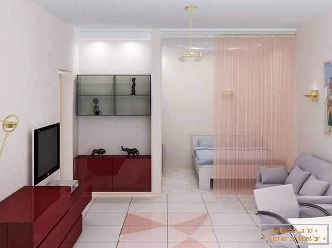 Oblikovanje 1-sobnega stanovanja Hruščov z ločeno spalnico