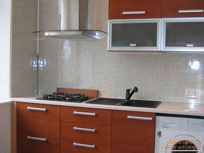 Notranja zasnova enosobno stanovanje Hruščov - kuhinja v slogu minimalizma