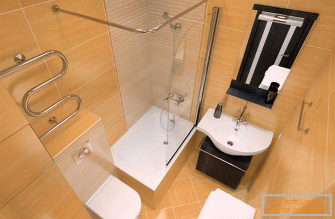 Oblikovanje kombinirane kopalnice v notranjosti enosobno stanovanje Hruščov