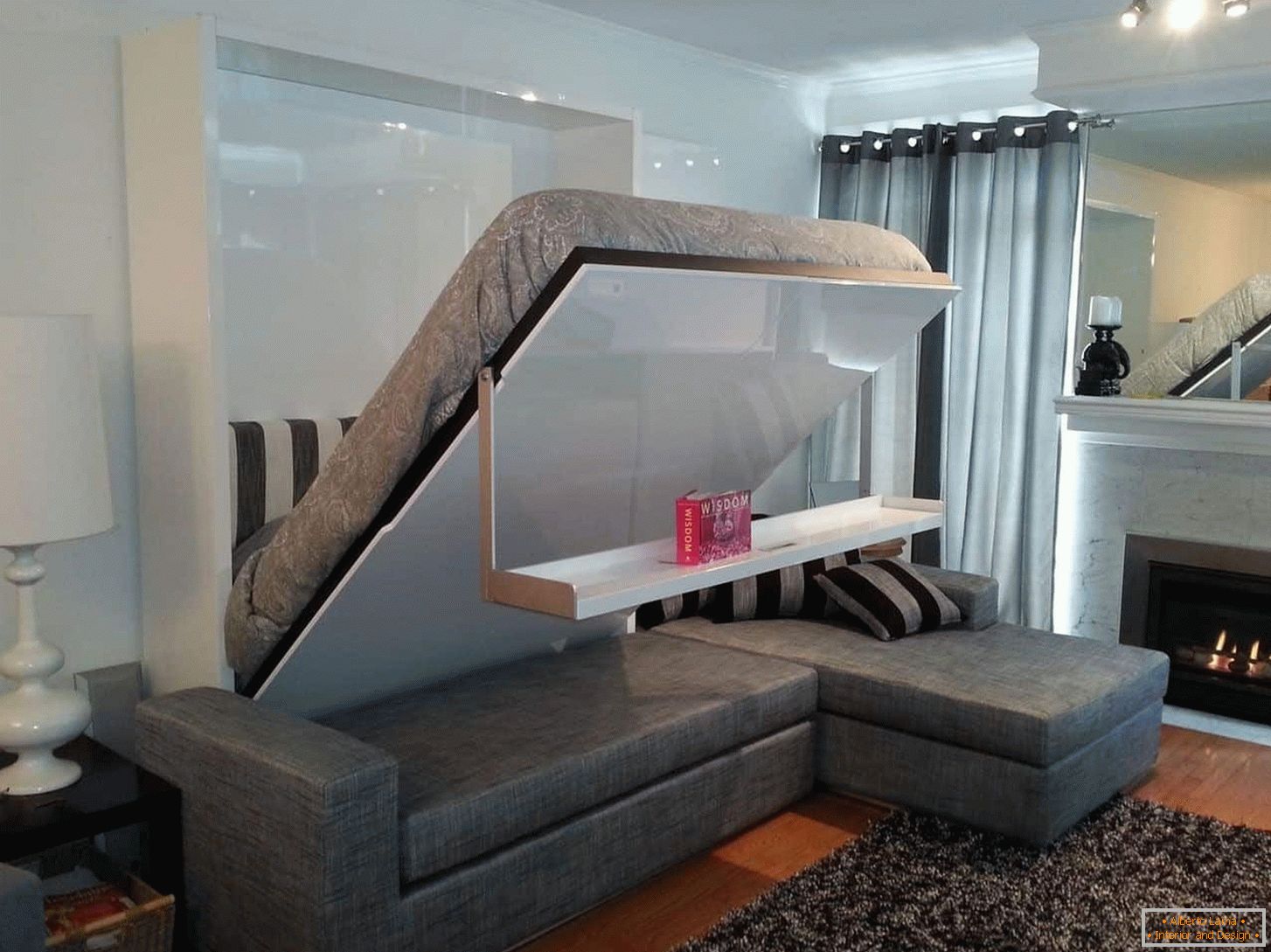 Kavč posteljo, udoben transformator za skupno dnevno sobo in spalnico