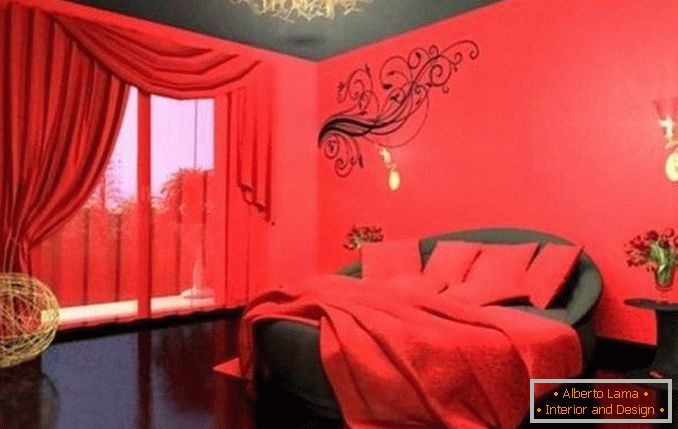 črno-rdeča spalnica design, fotografija 19