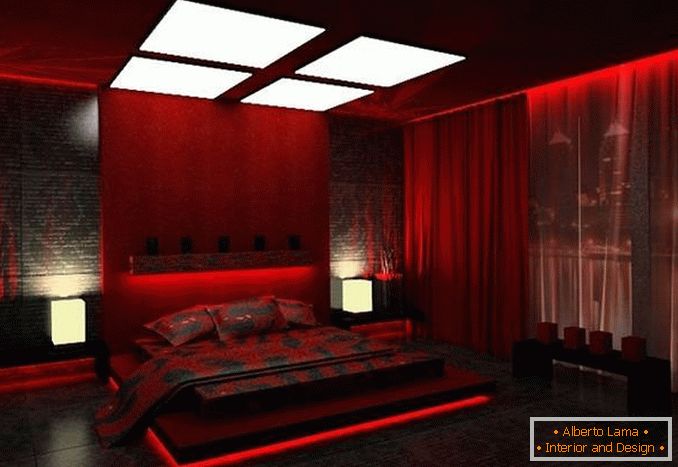 rdeča spalnica design, foto 27