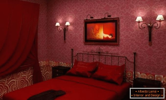 rdeča spalnica design, fotografija 30