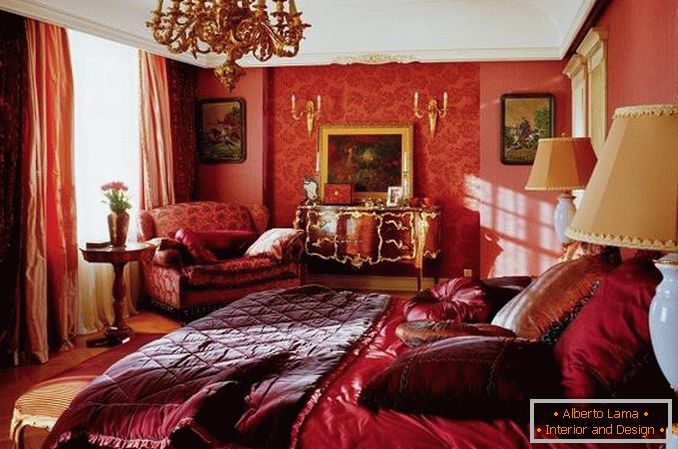 rdeča spalnica design fotografija, fotografija 4