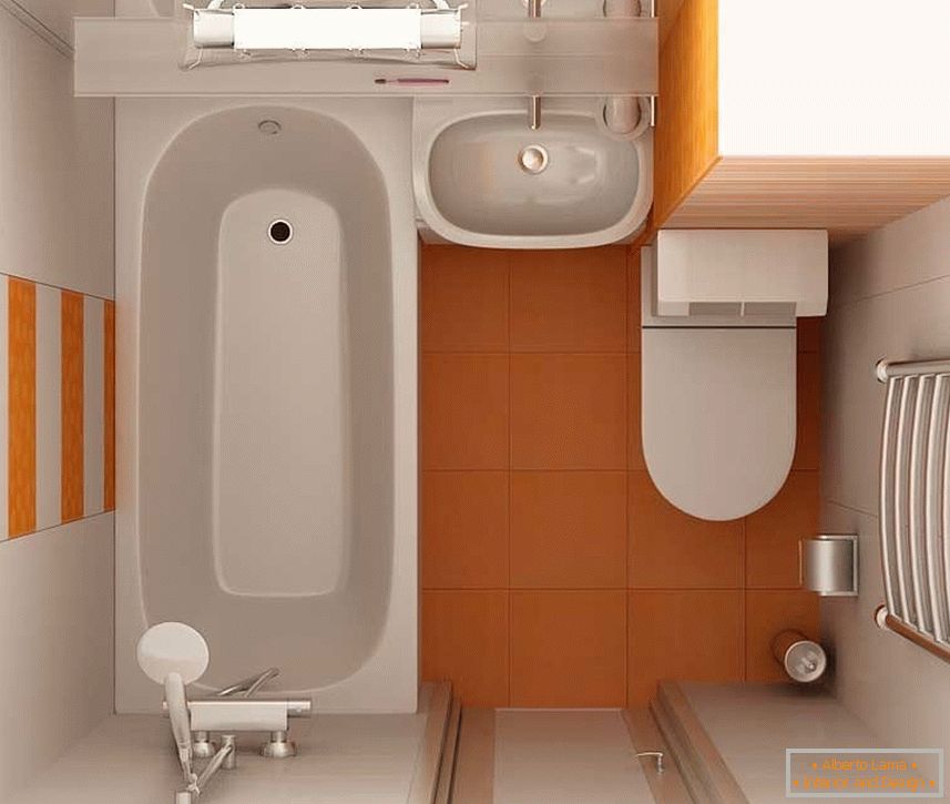Oranžno-bela kopalnica