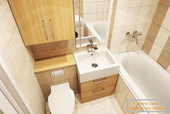 Zasnova kombinirane kopalnice - linearna postavitev