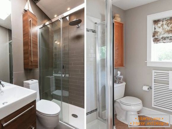 Kombinirana kopalnica - fotografija s omarico nad straniščem