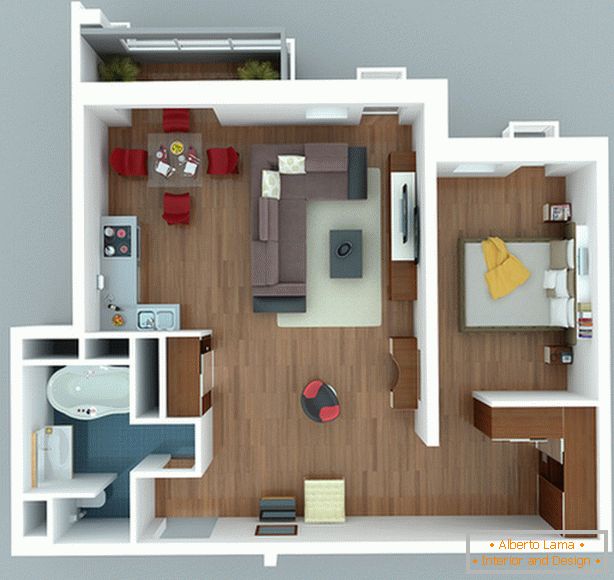 projektiranje majhnih studio apartmajev