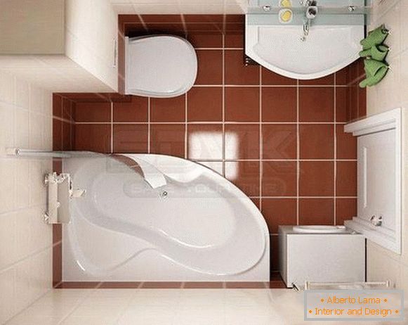 kopalnico v majhnih apartmajih