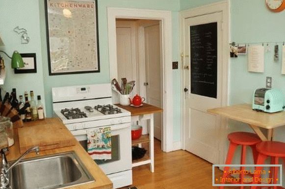 Modne majhne kuhinje 2016 - fotografije v retro vintage slogu