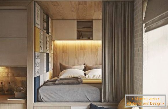 Kotiček za spalnico v majhnem apartmaju, 40 m2