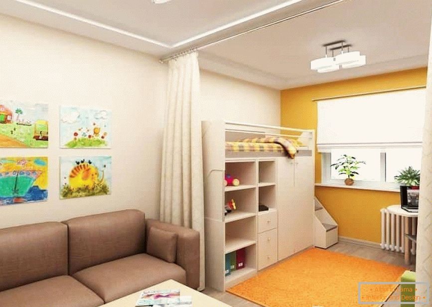 Otroški prostor v enosobnem apartmaju