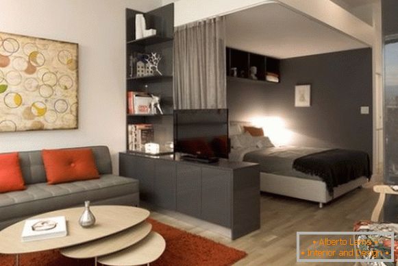 Oblikovanje enosobnega apartmaja 40 m2 - fotografija 4
