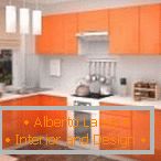 Enostavna kuhinja v oranžni barvi