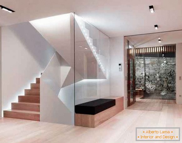 zasnova hodnika v zasebni hiši z stopniščem, fotografija 19