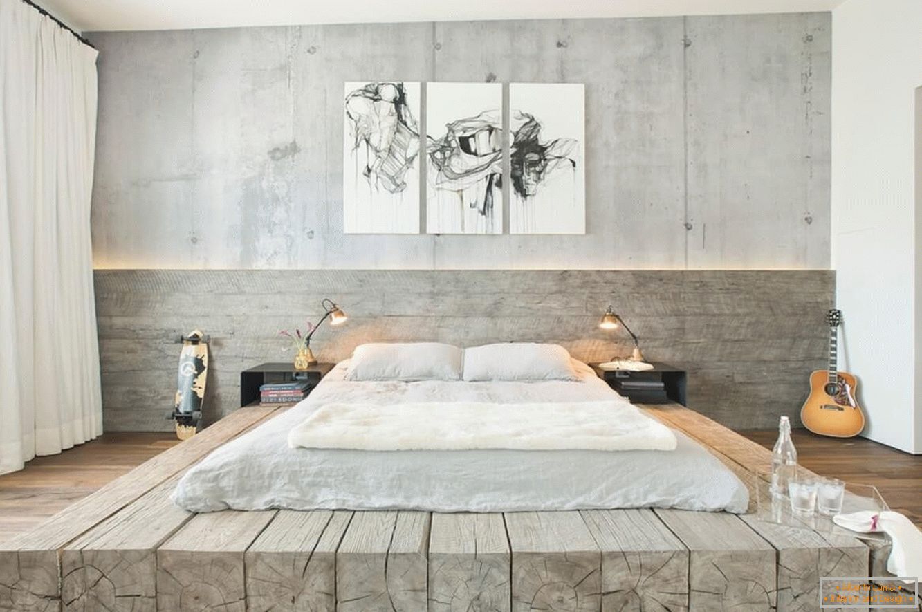 Les in beton v spalnici
