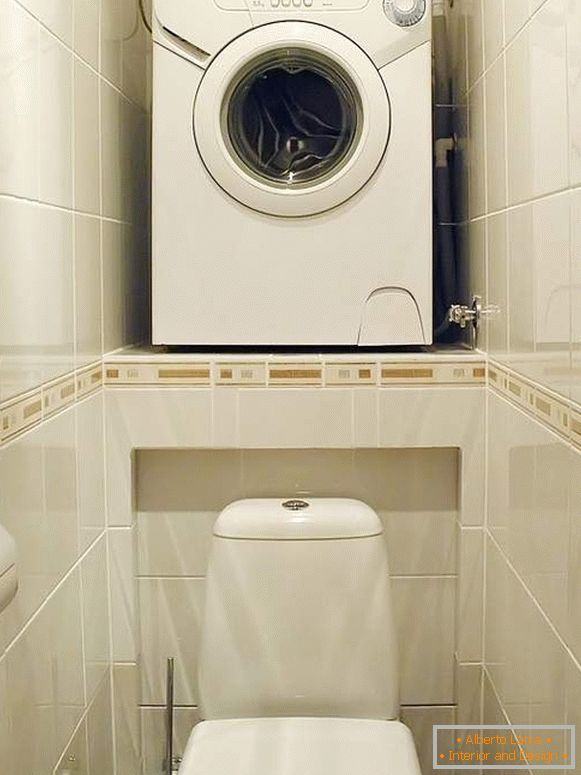 Pralni stroj nad straniščem - kako narediti notranjost