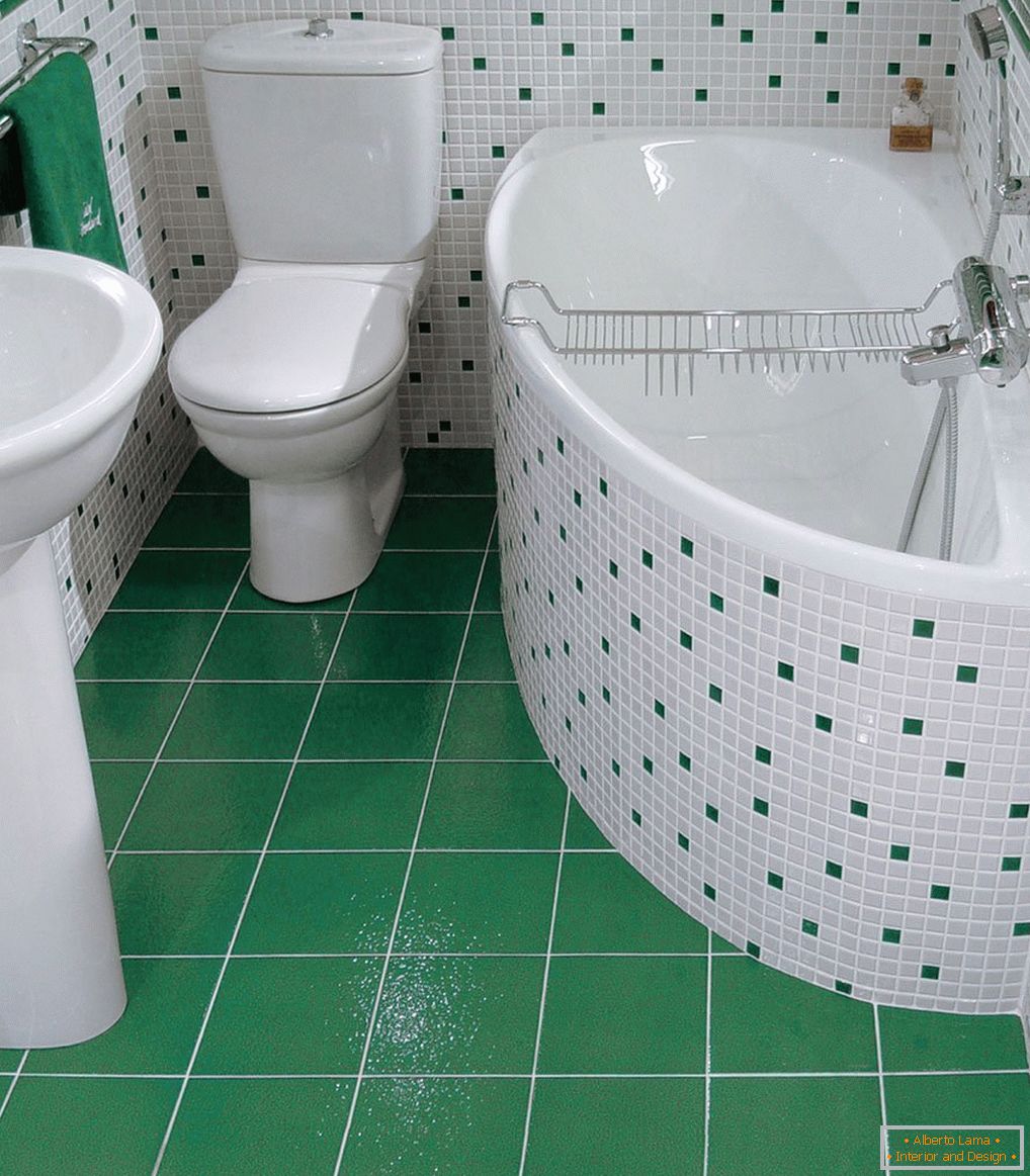 Zelena in bela kopalnica
