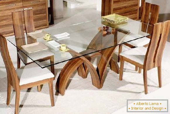 oblikovalska steklena jedilna miza, fotografija 17