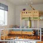 Otroška soba s pohištvom iz lesa