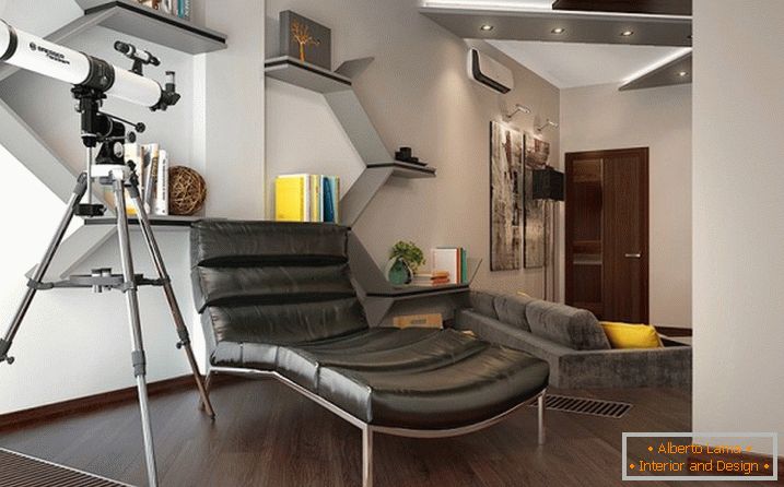 Eleganten minimalizem v strogi notranjosti studia stanovanja