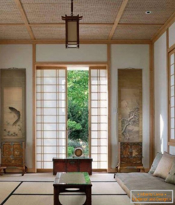 Eksotična zasnova notranjosti v etničnem slogu Japonske