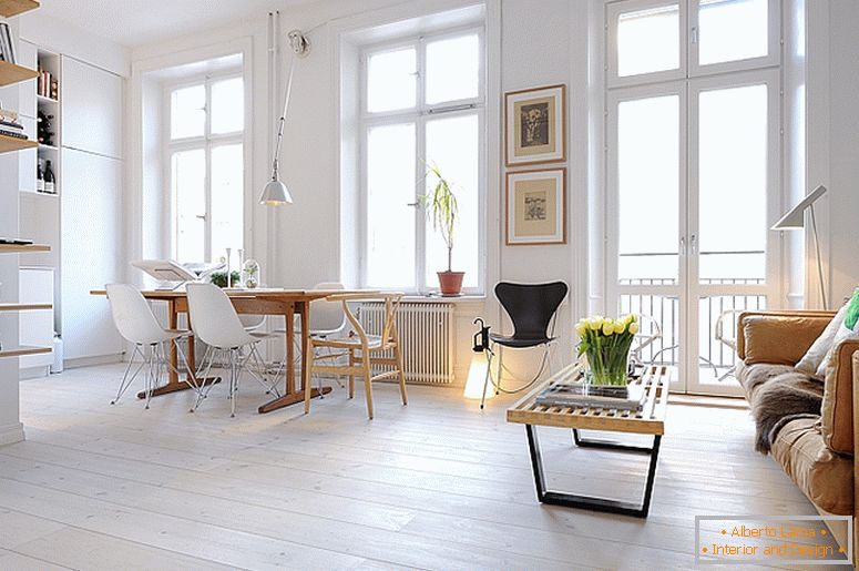 Jedilnica luksuznih malih apartmajev na Švedskem