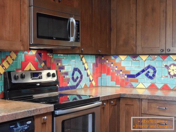Kuhinja predpasnik z vzorcem keramičnih ploščic