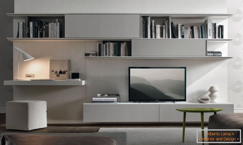 dekoracija-moderna-svetla-tv-omarica-sten-enota-modelov-in-zeleni stol-v bližini temno-siva-sofas-nad-svetlo-preprogo-of-living-tv-zid-enot- za bivalne prostore-stenske enote-za-bivalne-sobe