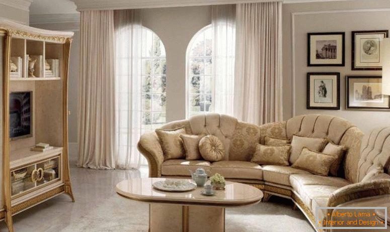 Dnevna soba v italijanskem slogu - 75 fotografij