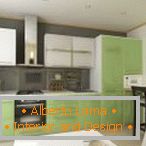 Svetlo zeleno pohištvo v kuhinji