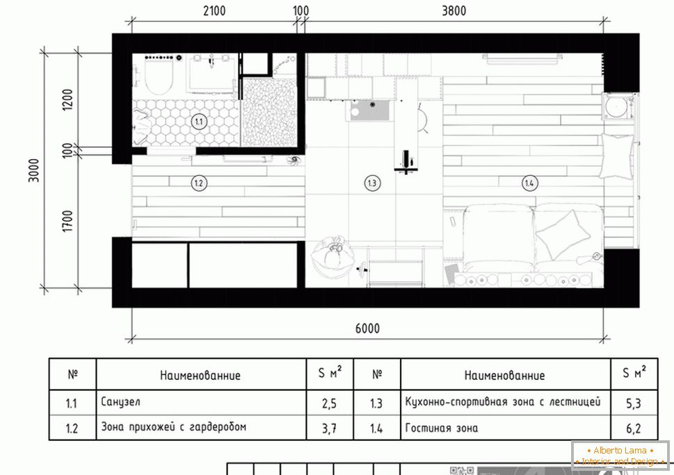 Razporeditev prvega nadstropja apartmaja