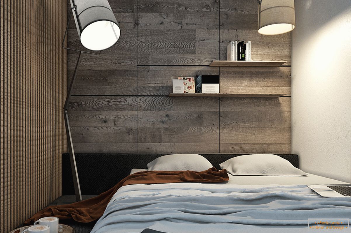 Zasnova spalnice za majhno stanovanje v skandinavskem slogu