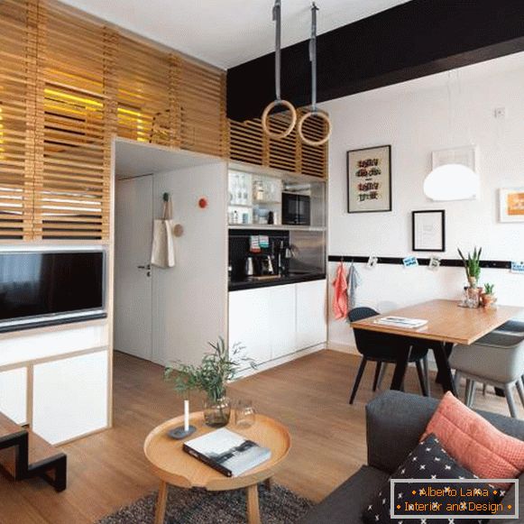 Studio 1-sobno stanovanje - notranjost v skandinavskem stilu