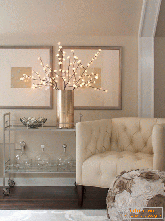Ideja za preprosto in elegantno dekoracijo dnevne sobe