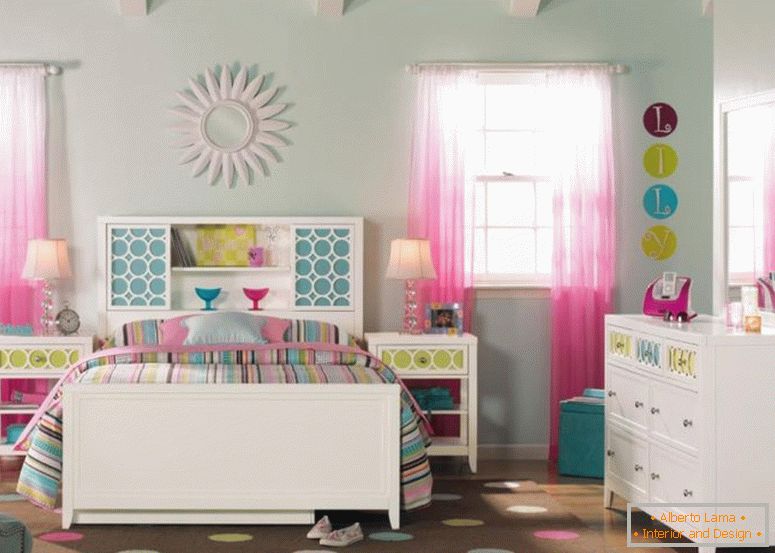 modna-bela-barva-lesena-ikea-spalnica-pohištvo-s-polno velikost-knjižni-glavo z uporabo-barvne-črtami-vzorec-tema-posteljnina-za-navdihujoče-teen-dekle-bedroom- 1120x799