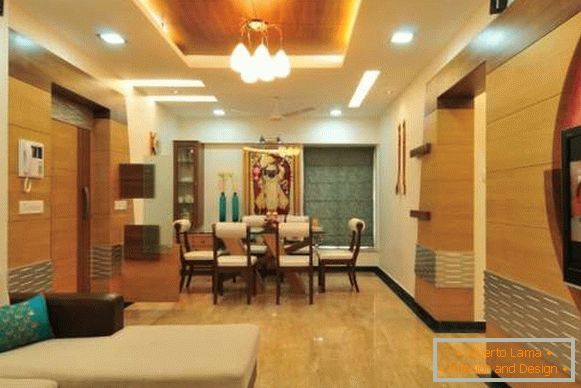 Notranjost apartmaja v sodobnem indijskem slogu - fotografija