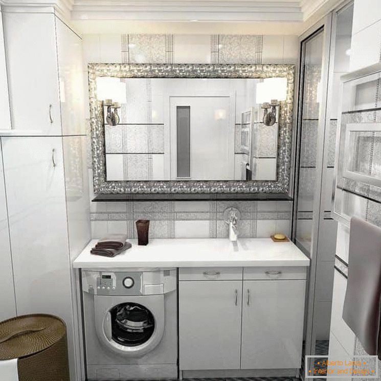 Kopalna kadя комната совмещенная с туалетом и стиральная машина под раковиной