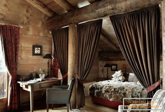 notranja spalnica v leseni hiši, foto 35