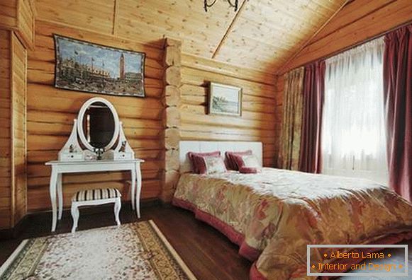 spalnica notranjost v leseni hiši, fotografija 38