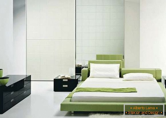 notranjost minimalizma spalnice, foto 62