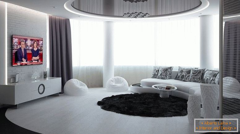 Notranjost v belem slogu - najboljša fotografija