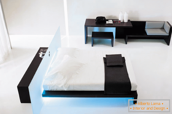 Ultra-moderna spalnica v visokotehnološkem slogu