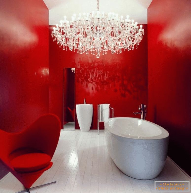 cool-poceni-kopalnice-remodeling-ideje-za-kopalnice-z-velikimi lestenci-svetilka-in-rdeče-slikanje-naglas-stene-tudi-klasično-luksuzno-visi-svetilka-dekoriranje-navdiha