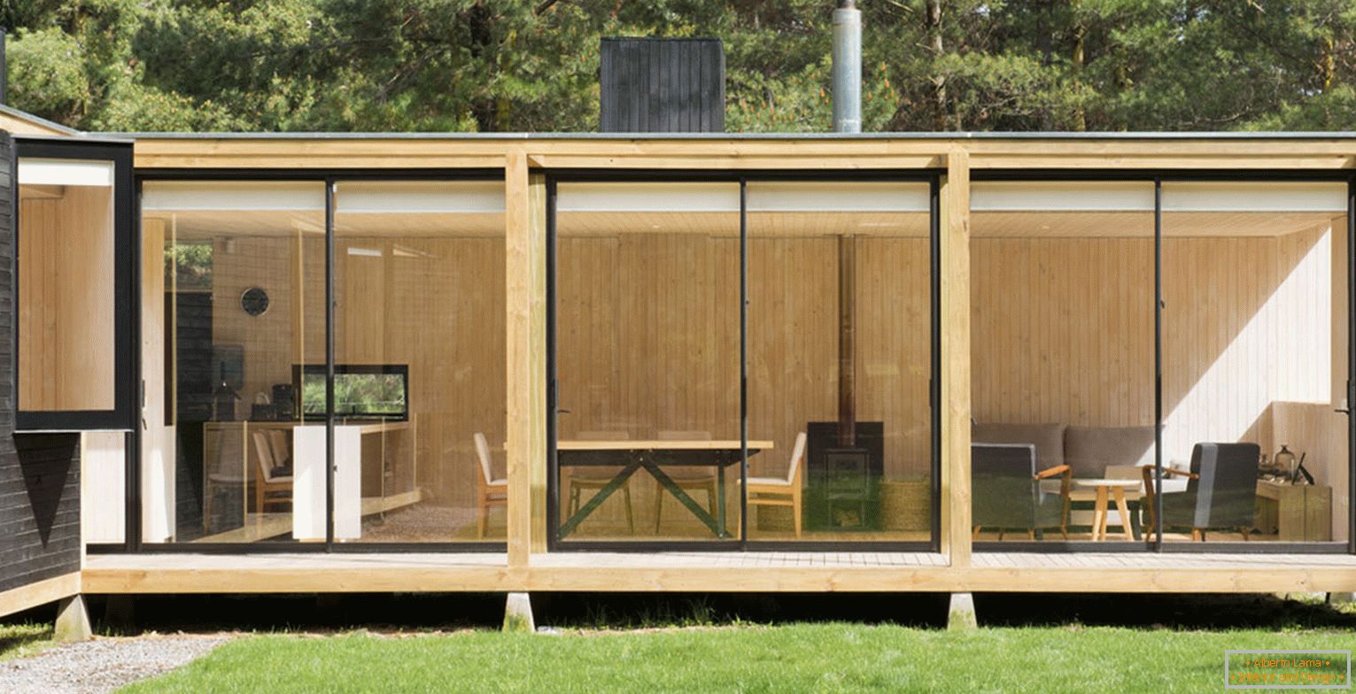 Fasada lesene modularne hiše